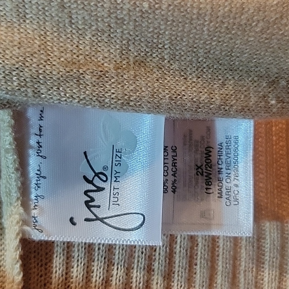 Women's just my size women's tan light sweater / cover - Picture 2 of 4